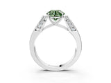 White gold Fancy Green Round Cut Diamond Channel Set Solitaire Ring with Four-Prong Setting_61