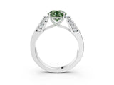 White gold Fancy Green Round Cut Diamond Channel Set Solitaire Ring with Four-Prong Setting_65