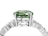 White gold Fancy Green Round Cut Diamond Cluster Pavé Band with Four-Prong Setting_16