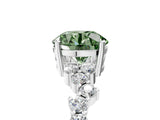 White gold Fancy Green Round Cut Diamond Cluster Pavé Band with Four-Prong Setting_8
