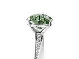 White gold Fancy Green Round Cut Diamond Engagement Ring with Side Stone Accents and Four-Prong Setting_29