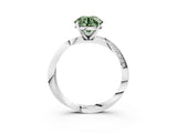 White gold Fancy Green Round Cut Diamond Engagement Ring with Side Stone Accents and Four-Prong Setting_39