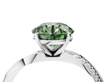 White gold Fancy Green Round Cut Diamond Engagement Ring with Side Stone Accents and Four-Prong Setting_40