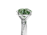 White gold Fancy Green Round Cut Diamond Engagement Ring with Side Stone Accents and Four-Prong Setting_41