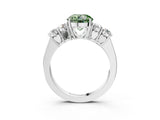White gold Fancy Green Round  Cut Diamond Five-Stone Prong Set White Gold Ring_35