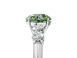 White gold Fancy Green Round  Cut Diamond Five-Stone Prong Set White Gold Ring_37