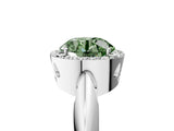 White gold Fancy Green Round  Cut Diamond Halo Engagement Ring with Split Shank and Four-Prong Setting_95
