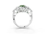 White gold Fancy Green Round Cut Diamond Halo Ring with Pavé Band and Four-Prong Setting_56