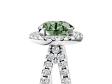 White gold Fancy Green Round Cut Diamond Halo Ring with Split Shank Pavé Band and Prong Setting_84