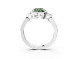 White gold Fancy Green Round Cut Diamond Halo Ring with Tapered Band and Four-Prong Setting_22