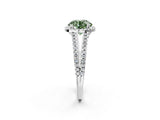 White gold Fancy Green Round Cut Diamond Halo Split Shank Engagement Ring_53