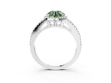 White gold Fancy Green Round Cut Diamond Halo Split Shank Engagement Ring_54