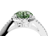 White gold Fancy Green Round Cut Diamond Halo Split Shank Engagement Ring_55