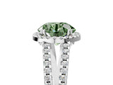 White gold Fancy Green Round Cut Diamond Halo Split Shank Engagement Ring_56