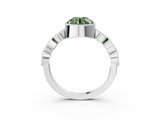White gold Fancy Green Round  Cut Diamond Milgrain Marquise Band with Prong Setting_6