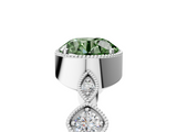 White gold Fancy Green Round  Cut Diamond Milgrain Marquise Band with Prong Setting_8