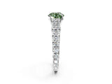 White gold Fancy Green Round  Cut Diamond Pavé Band Solitaire with Four-Prong Setting_17