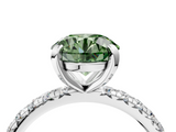 White gold Fancy Green Round  Cut Diamond Pavé Band with Four-Prong Setting_37