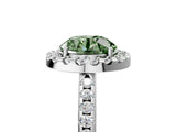 White gold Fancy Green Round Cut Diamond Pavé Halo Ring with Four-Prong Setting_65