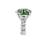 White gold Fancy Green Round Cut Diamond Pavé Solitaire Engagement Ring with Four-Prong Setting_95