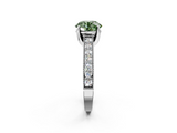 White gold Fancy Green Round  Cut Diamond Pave Band with Four-Prong Setting_34