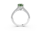 White gold Fancy Green Round  Cut Diamond Pave Band with Four-Prong Setting_35