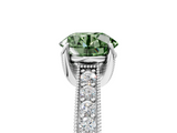 White gold Fancy Green Round  Cut Diamond Pave Band with Four-Prong Setting_37