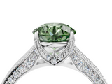 White gold Fancy Green Round  Cut Diamond Pave Band with Four-Prong Setting_41