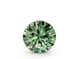 White gold Fancy Green Round  Cut Diamond Ring with Baguette Side Stones, Channel Set Band, and Four-Prong Setting_12