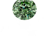 White gold Fancy Green Round  Cut Diamond Ring with Baguette Side Stones, Channel Set Band, and Four-Prong Setting_13
