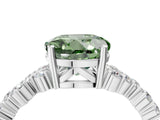 White gold Fancy Green Round Cut Diamond Scattered Round Accent Ring with Prong Setting_16