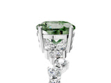 White gold Fancy Green Round Cut Diamond Scattered Round Accent Ring with Prong Setting_17