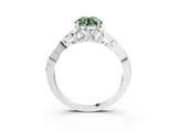 White gold Fancy Green Round Cut Diamond Solitaire Celtic Knot Ring with Four-Prong Setting_71