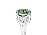 White gold Fancy Green Round Cut Diamond Solitaire Celtic Knot Ring with Four-Prong Setting_72