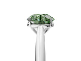 White gold Fancy Green Round Cut Diamond Solitaire Engagement Ring with Cathedral Setting and Four-Prong Mount_115