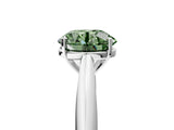 White gold Fancy Green Round Cut Diamond Solitaire Engagement Ring with Cathedral Setting and Four-Prong Mount_180