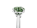 White gold Fancy Green Round Cut Diamond Solitaire Engagement Ring with Classic Band and Four-Prong Setting_104