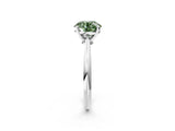 White gold Fancy Green Round Cut Diamond Solitaire Engagement Ring with Classic Band and Four-Prong Setting_14
