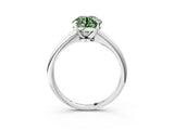 White gold Fancy Green Round Cut Diamond Solitaire Engagement Ring with Classic Band and Four-Prong Setting_15