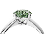 White gold Fancy Green Round Cut Diamond Solitaire Engagement Ring with Classic Band and Four-Prong Setting_16