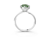 White gold Fancy Green Round Cut Diamond Solitaire Engagement Ring with Four-Prong Setting and Classic Band_23