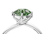 White gold Fancy Green Round Cut Diamond Solitaire Engagement Ring with Four-Prong Setting and Classic Band_24