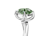 White gold Fancy Green Round Cut Diamond Solitaire Engagement Ring with Four-Prong Setting and Classic Band_25