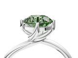 White gold Fancy Green Round Cut Diamond Solitaire Engagement Ring with Four-Prong Setting and Classic Band_36