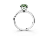 White gold Fancy Green Round Cut Diamond Solitaire Engagement Ring with Round Band and Four-Prong Setting_282