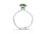 White gold Fancy Green Round Cut Diamond Solitaire Ring with Classic Band and Four-Prong Setting_3