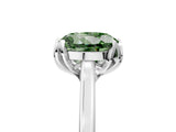 White gold Fancy Green Round Cut Diamond Solitaire Ring with Flower Prong Setting and Classic Band_145