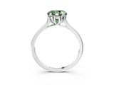 White gold Fancy Green Round Cut Diamond Solitaire Ring with Flower Prong Setting and Classic Band_156