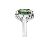 White gold Fancy Green Round Cut Diamond Solitaire Ring with Flower Prong Setting and Classic Band_161