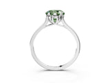 White gold Fancy Green Round Cut Diamond Solitaire Ring with Flower Prong Setting and Classic Band_23